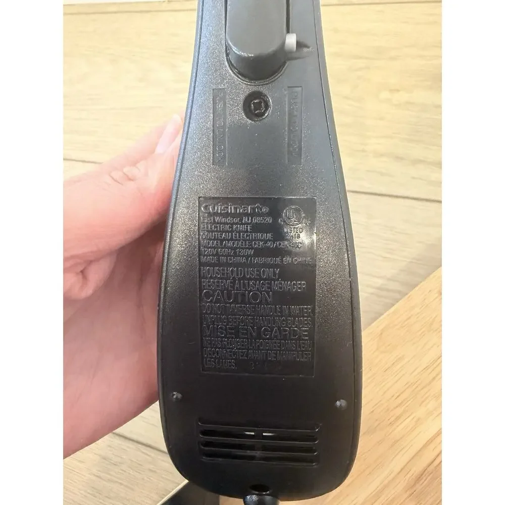 Cuisinart CEK-40 Electric Knife Set w/ Bread & Carving Blades + Wood Block Stand